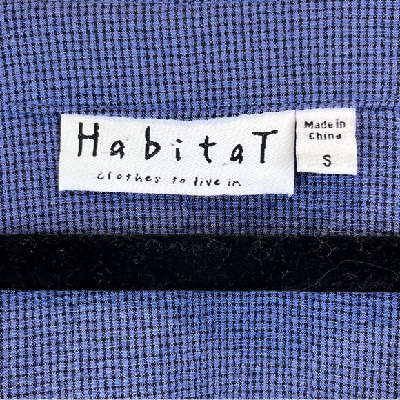 Habitat Blue and Navy Solid w/ Contrast Plaid Tunic Top Lightweight Lagenlook S - Picture 5 of 7